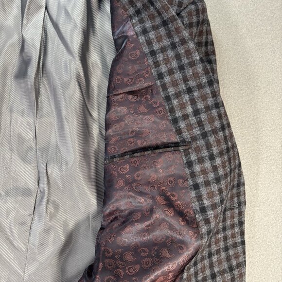 S Cohen Angelico Men’s 48R 100% Wool Checked Plaid Blazer Sport Coat Jacket Fall - Picture 13 of 16